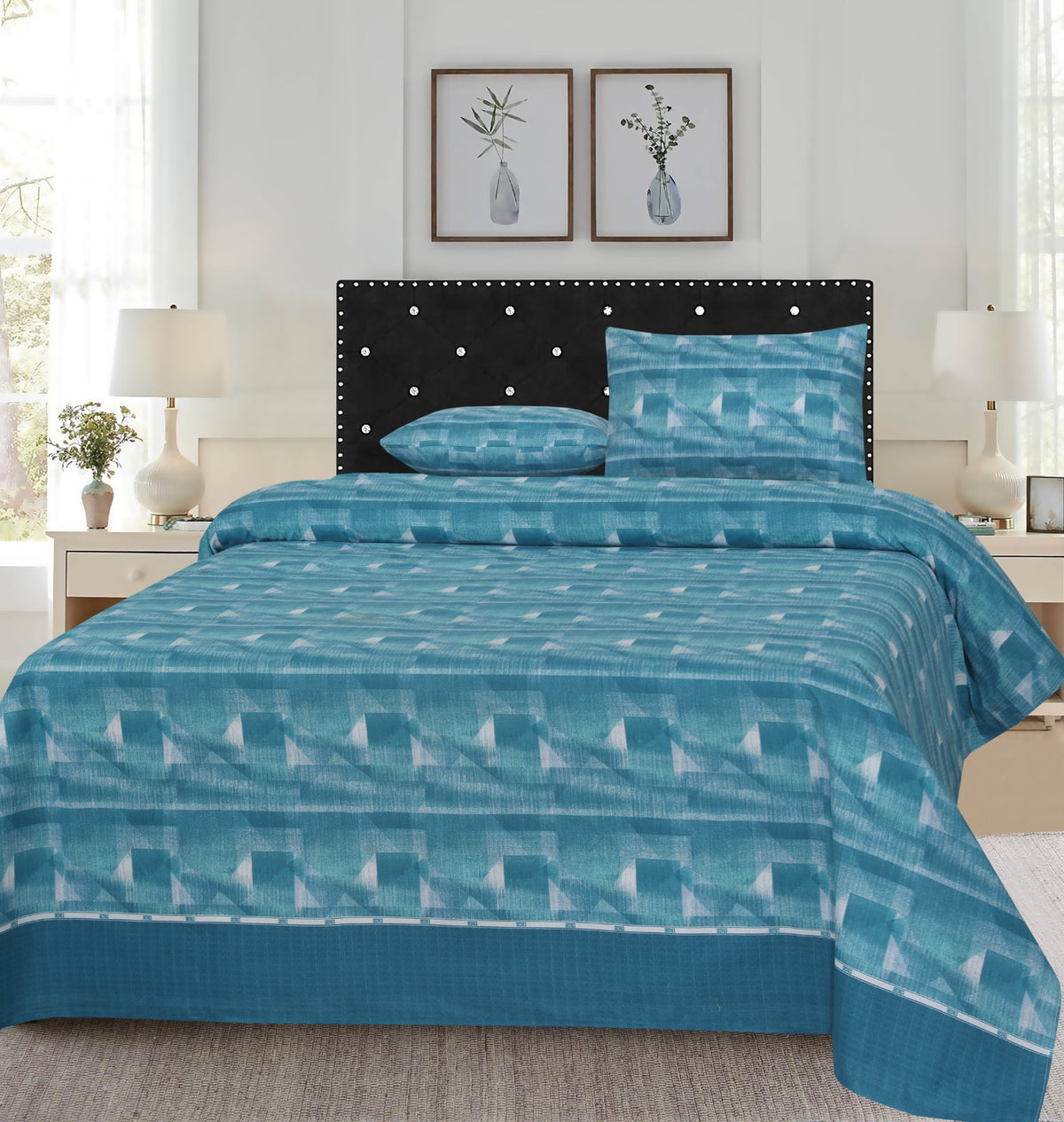 3 Pcs Pure Cotton Bed sheet B- 11