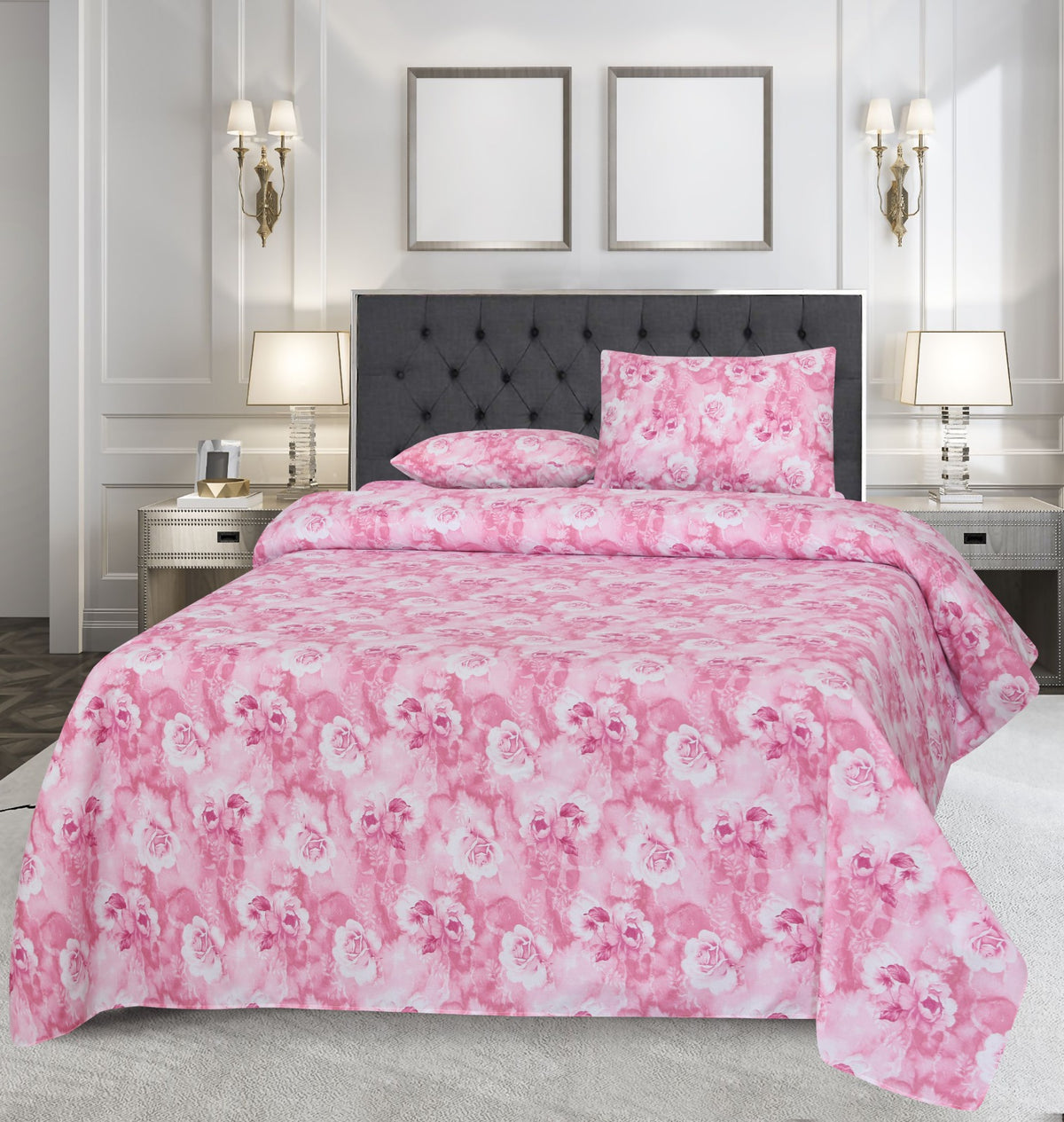 3 Pcs Pure Cotton Bed sheet B- 16