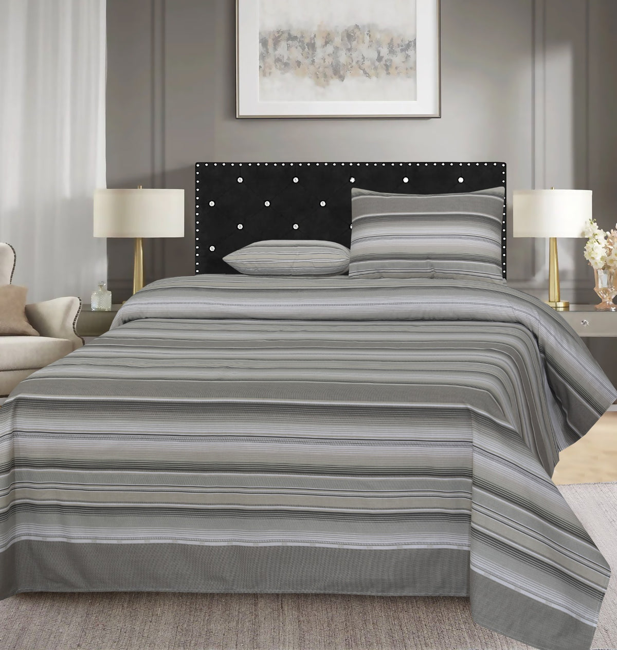 3 Pcs Pure Cotton Bed sheet B- 9