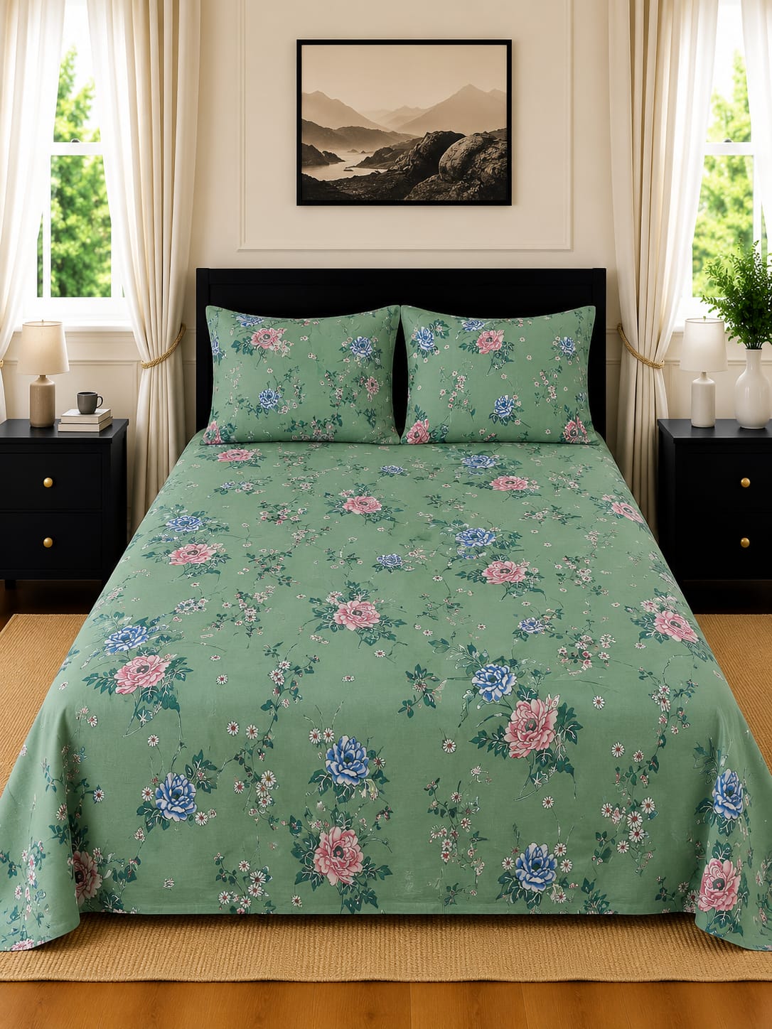 3 Pcs Pure Cotton Bedsheet