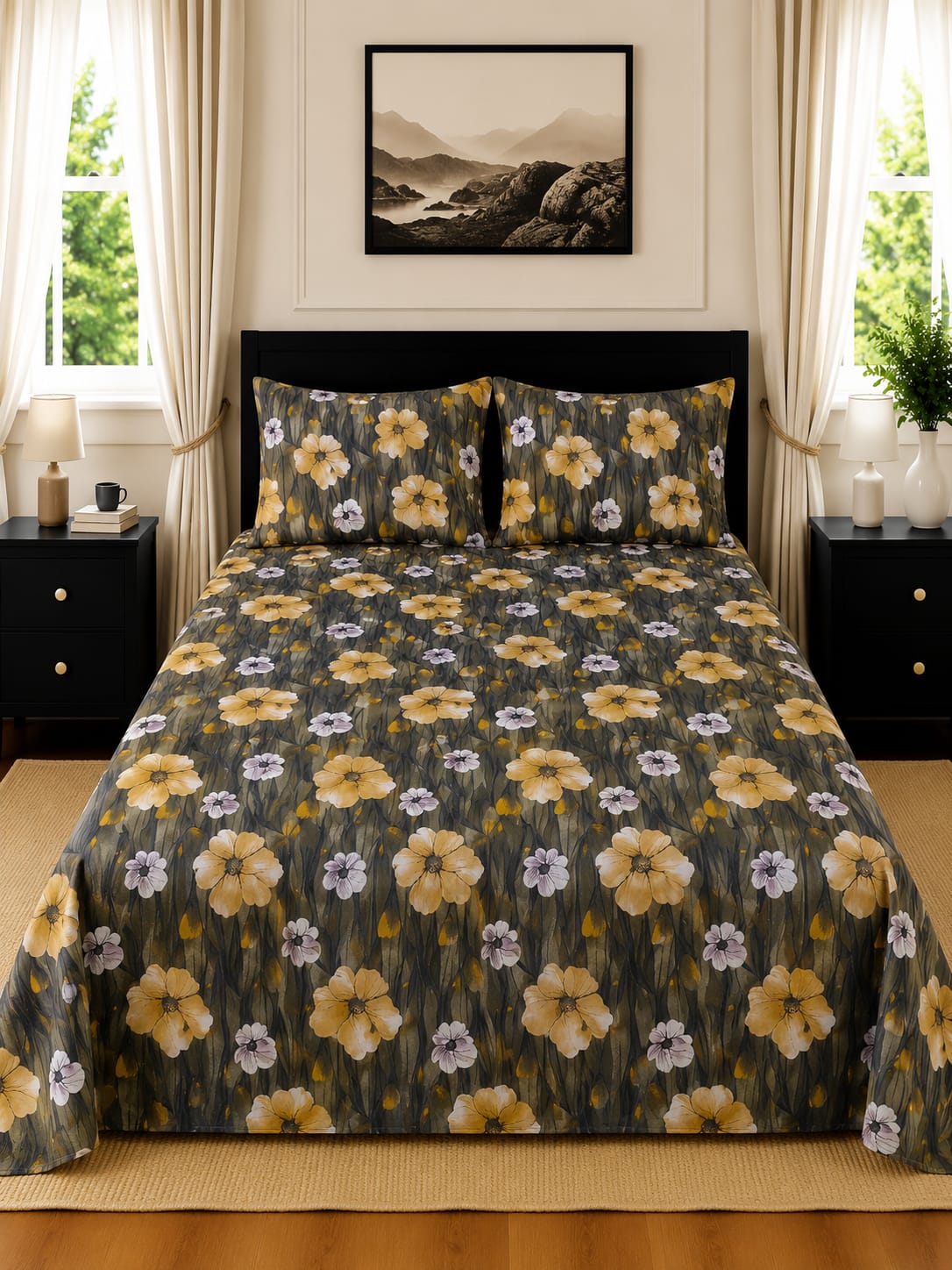 3 Pcs Pure Cotton Bedsheet 2