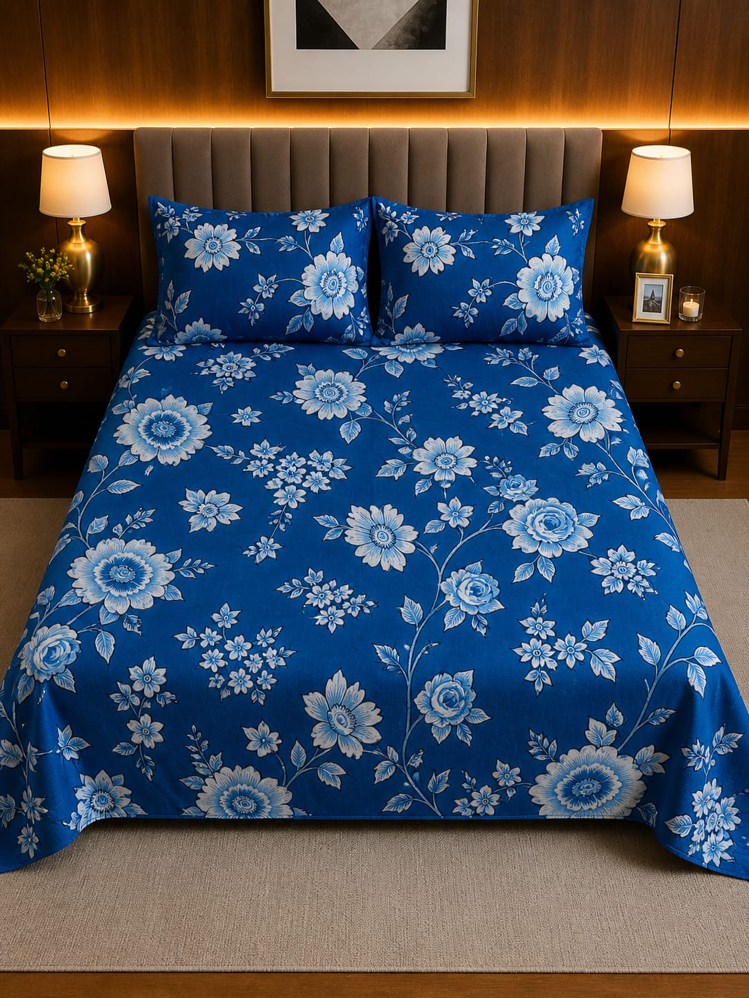 3 Pcs Pure Cotton Bedsheet S-2