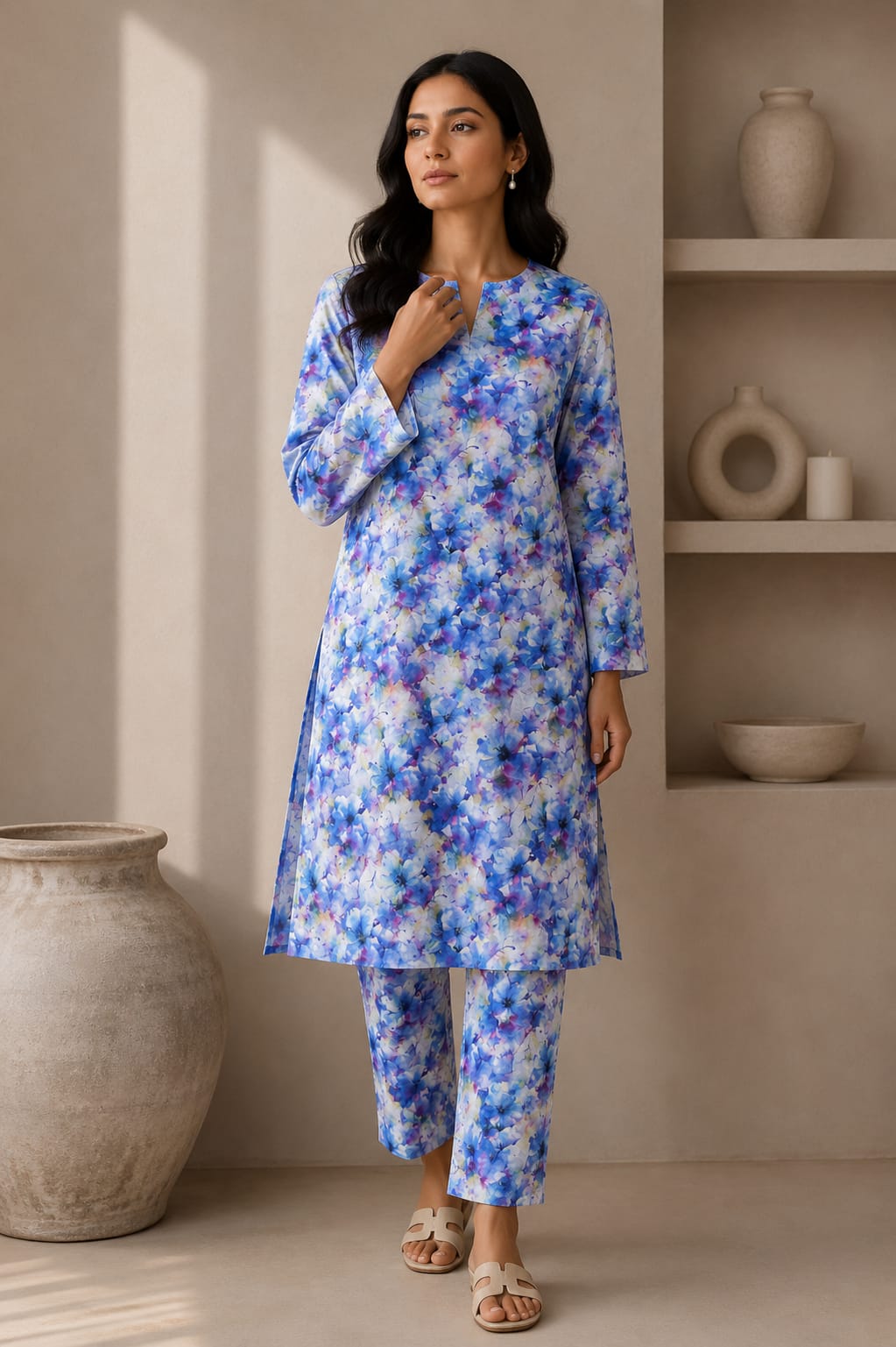 2- Piece Digital Printed Premium Lawn P-3
