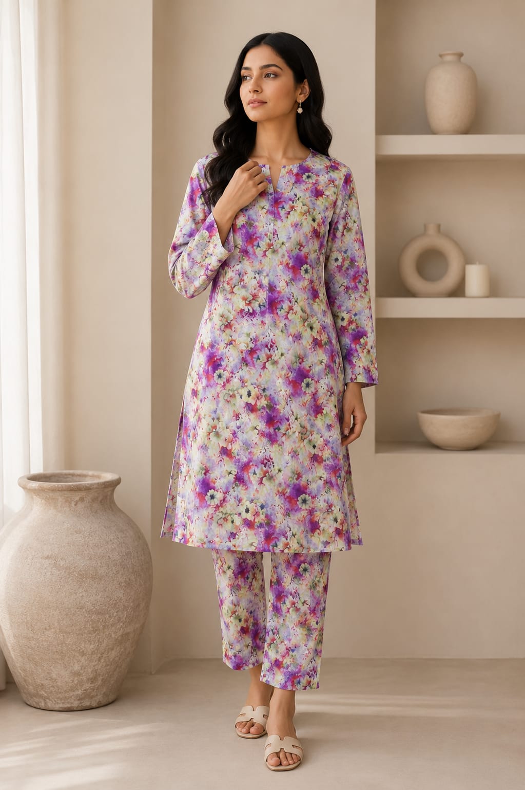 2- Piece Digital Printed Premium Lawn P-4