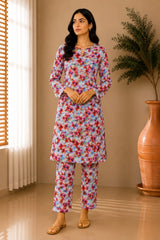 2- Piece Digital Printed Premium Lawn P-13