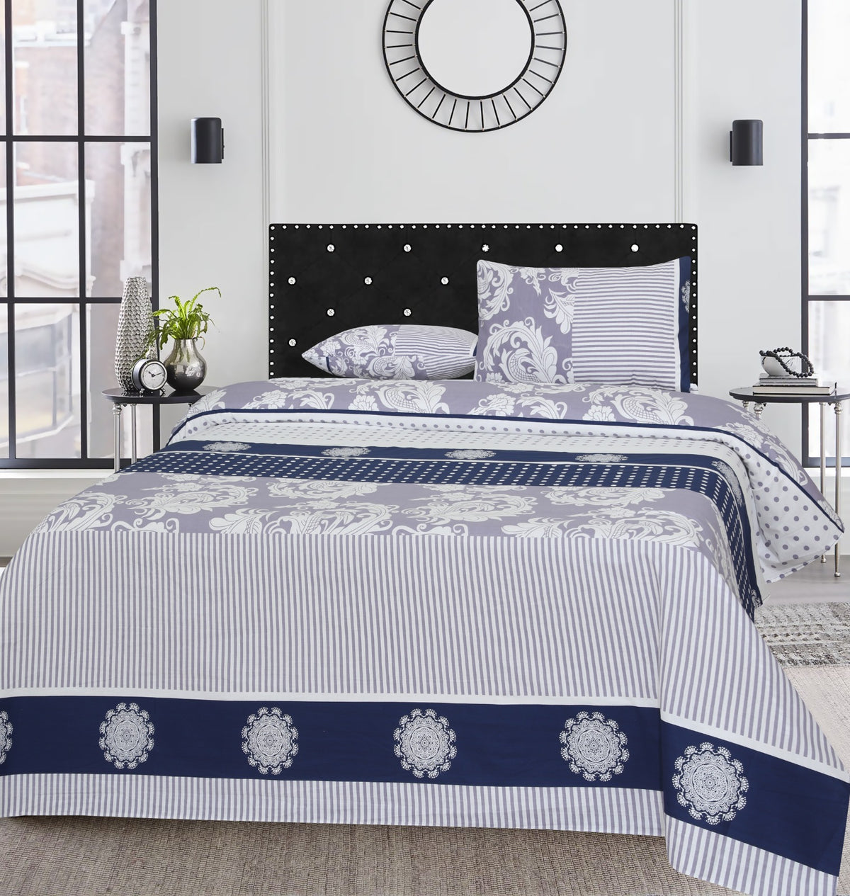 3- Pcs Pure Cotton Bedsheet P-29