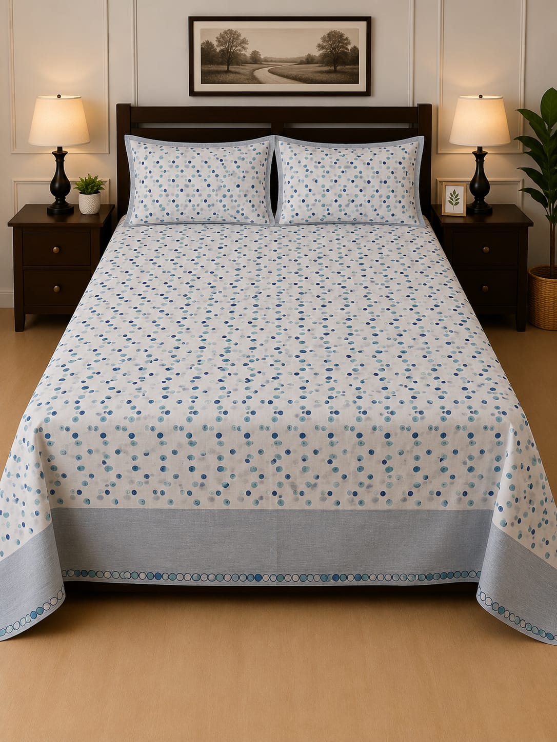 3-Pcs Pure Cotton Bedsheet