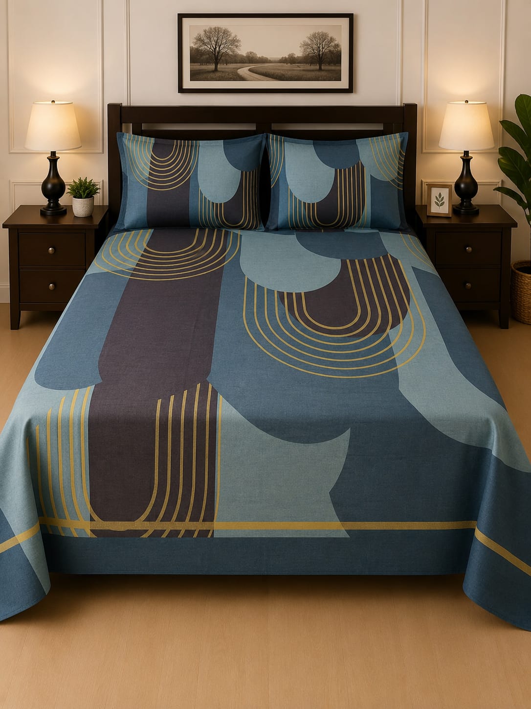 3-Pcs Pure Cotton Bedsheet